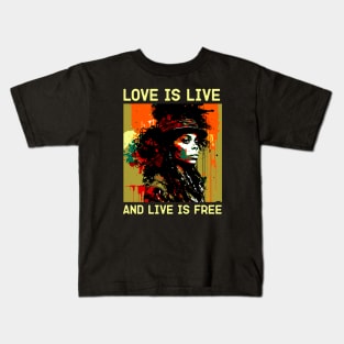 Erykah Badu, Love is live and live is not free Kids T-Shirt